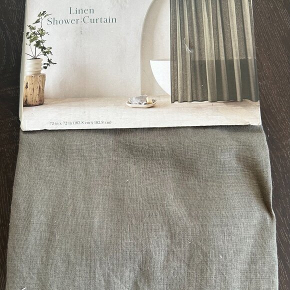 Casaluna Linen Shower Curtain Soft Sage Green NEW - Picture 1 of 3